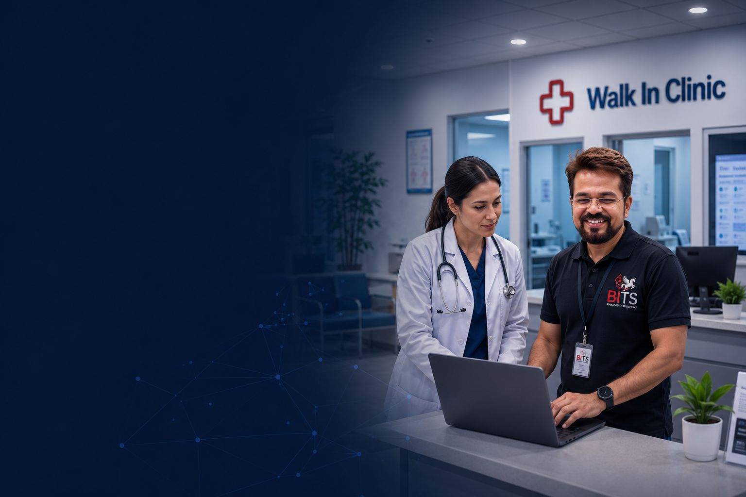 Healthcare professional and BiTS technician in a clinic