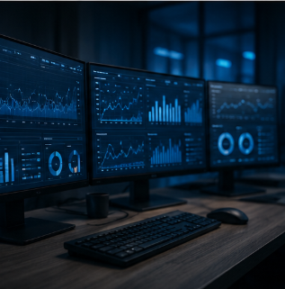 IT professional proactively monitoring business systems