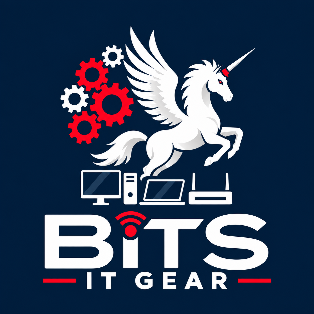 BiTS IT Gear unicorn and five-gear logo